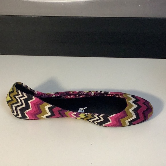 Missoni For Target Purple Green Sweater Knit Zig Zag Chevron Ballet Flats Sz 9.5 - Picture 5 of 12